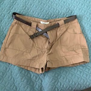 Brown shorts with belt